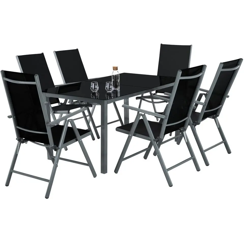 tectake Aluminium tuinset 6 1 - Antraciet
