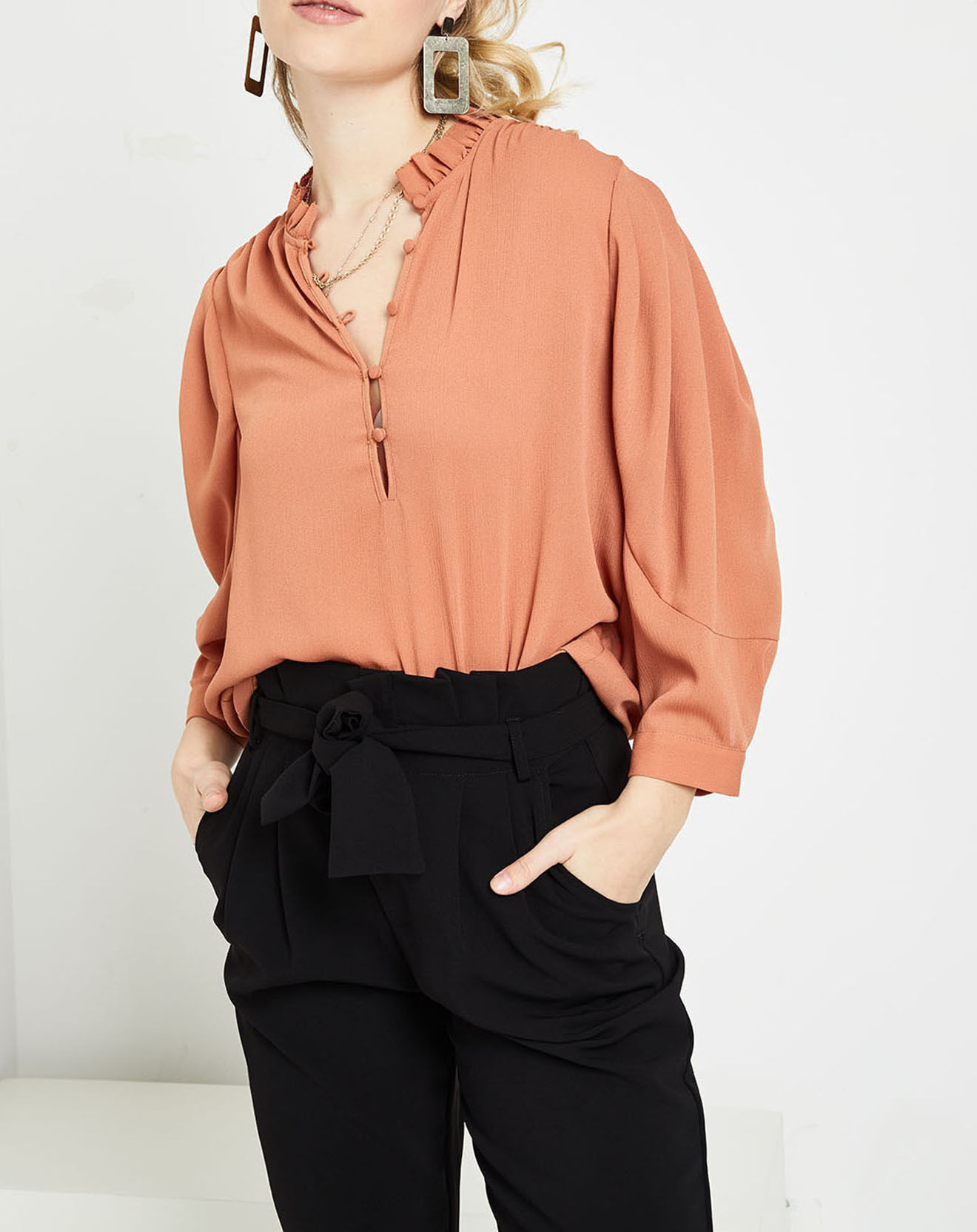 See u Soon Blouse Aurélie brique