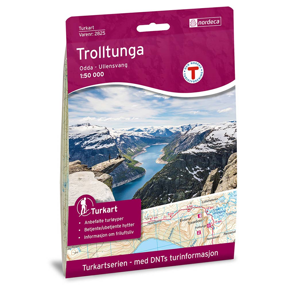 Turkart, Trolltunga - Odda - Ullensvang<br>Målestokk 1:50 000