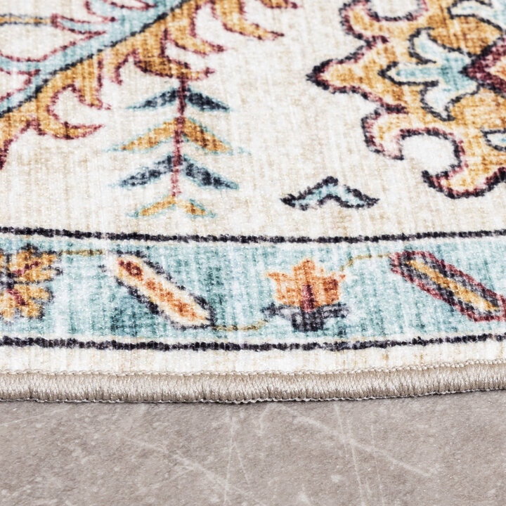 Rond vintage buitenkleed - Santo Medaillon Lichtblauw