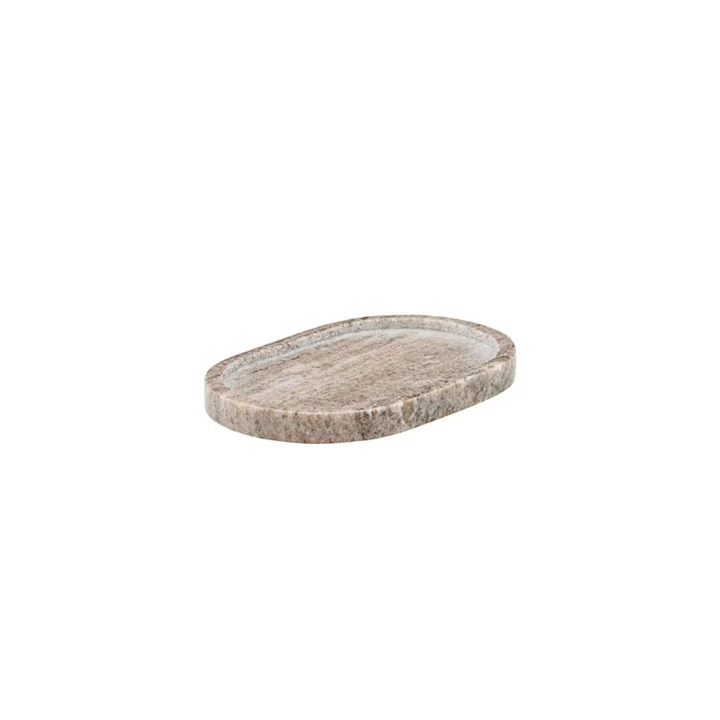 Meraki - Marmor Tablett oval 19,5 cm, beige