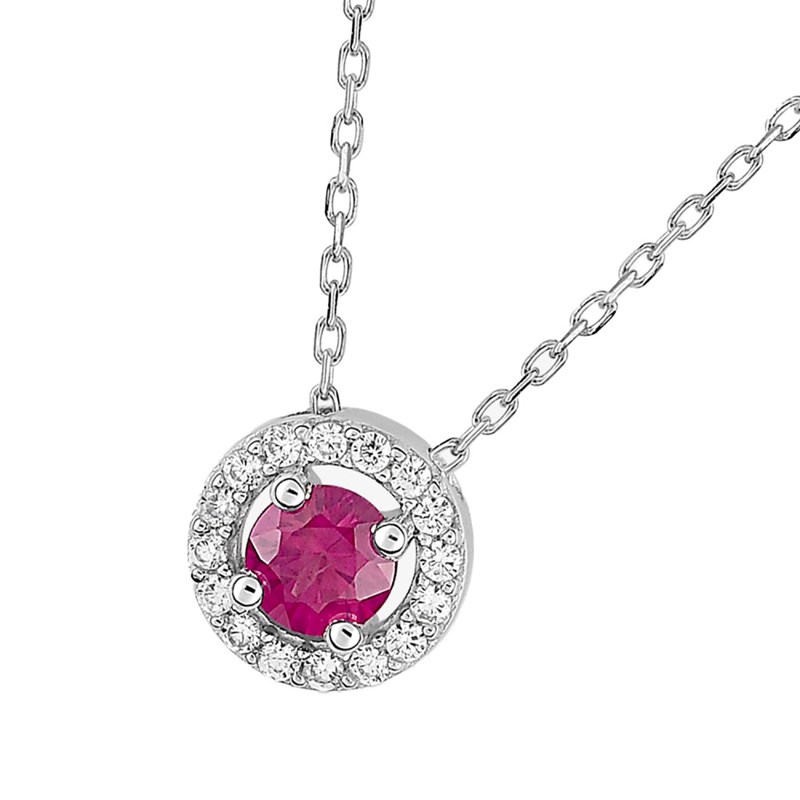 Collier Femme - rubis - Or 18 Carats - Longueur : 42 cm