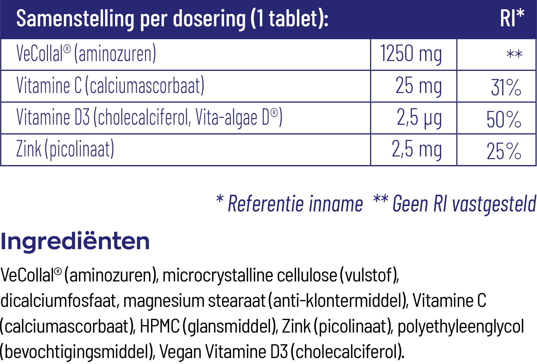 Vitakruid Vegan Collageen Builder Met Vecollal® (90 tabletten)