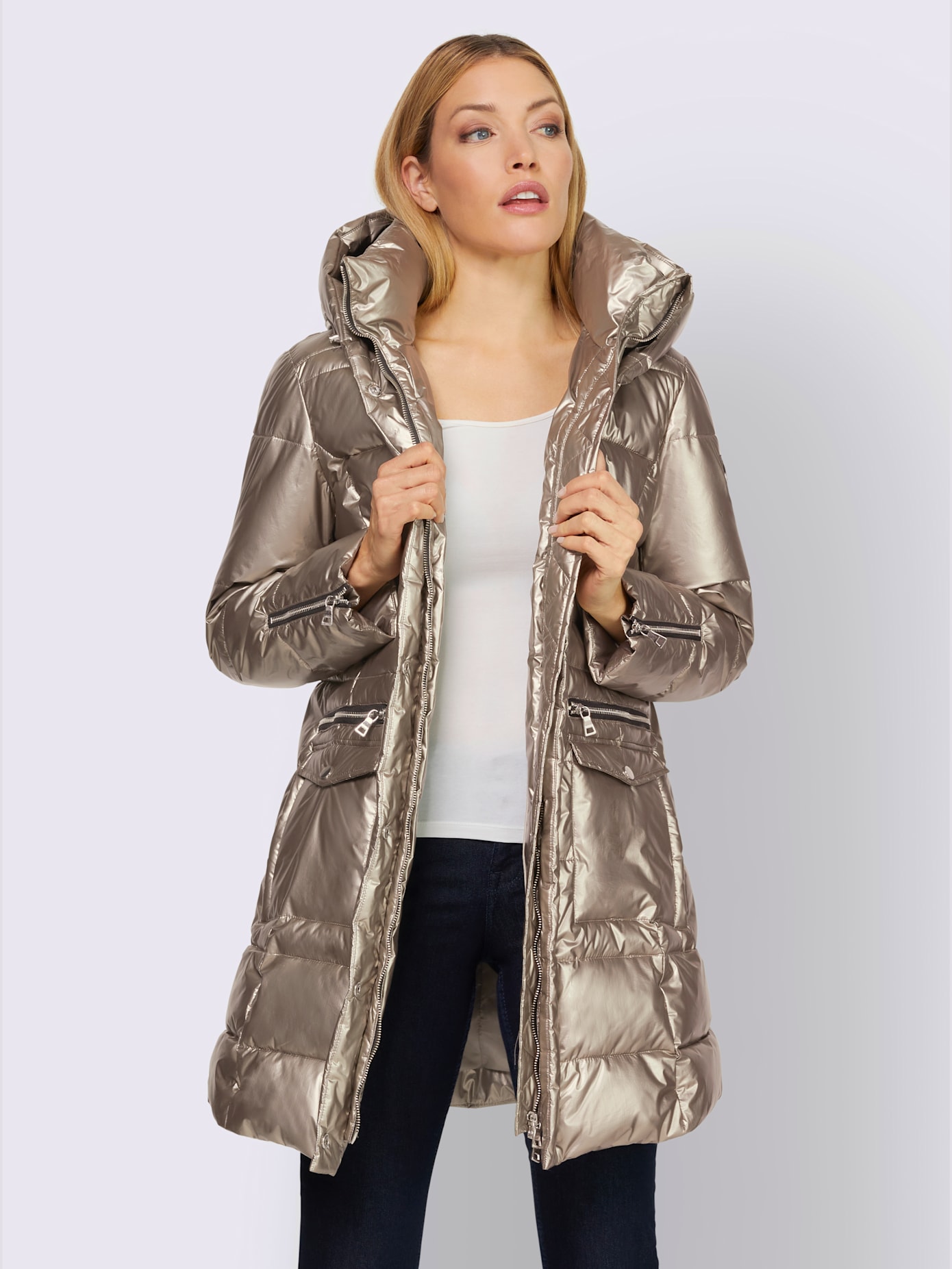 Veste style métallique brillant