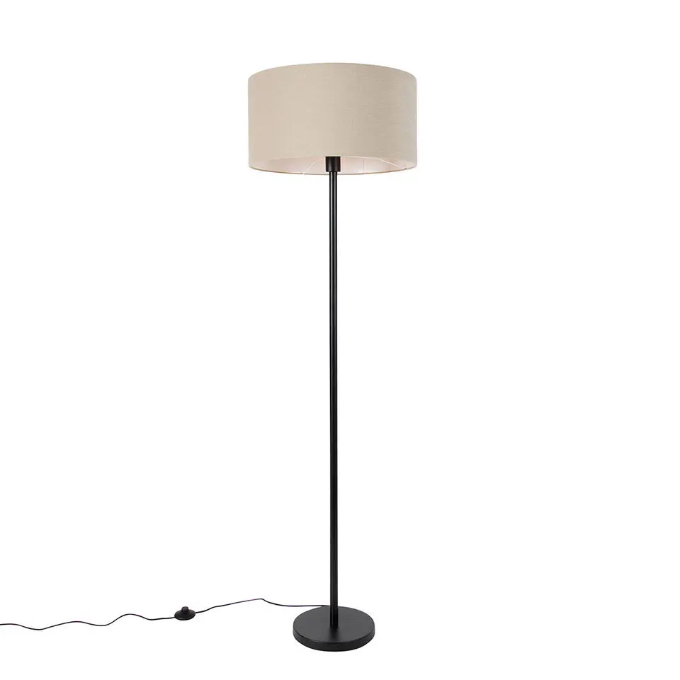 Qazqa vloerlampen simplo stof zwart e27