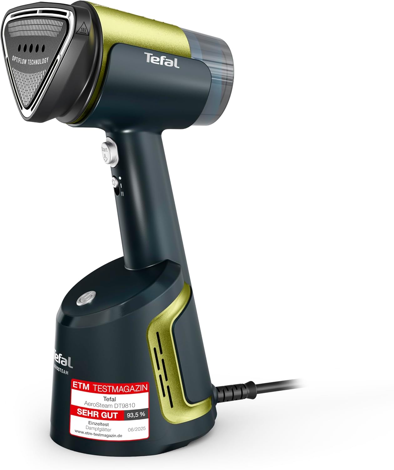 Tefal Aero Steam Dampfglätter – 1400W, Keramik-Bügelsohle, 20 g/Min. Dampf, 3 Modi & Turbo-Saugfunktion, 100 ml abnehmbarer Tank, schnelle faltenfreie Ergebnisse, für Kleidung & Textilien, Blau/Grün