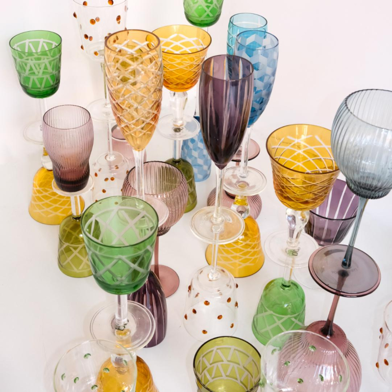 POLSPOTTEN Multicolour Cuttings champagneglas set van 6