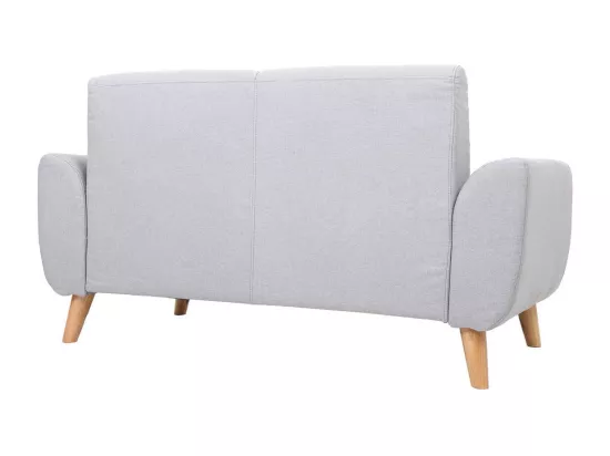 Canapé scandinave 2 places en tissu gris clair et bois clair EKTOR