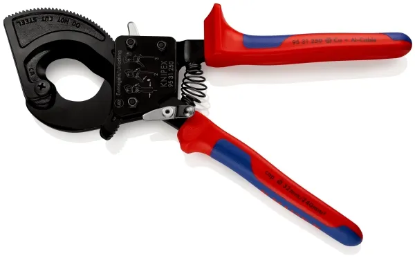 Knipex 95 31 250, Håndkabelskærer, Blå, Rød, Stål, Sort, Blå, Rød, 3,2 cm, REACH