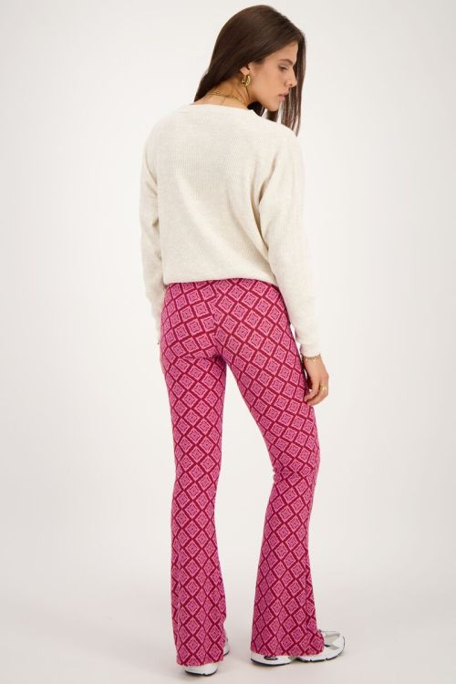 Roze flared broek met ikat print
