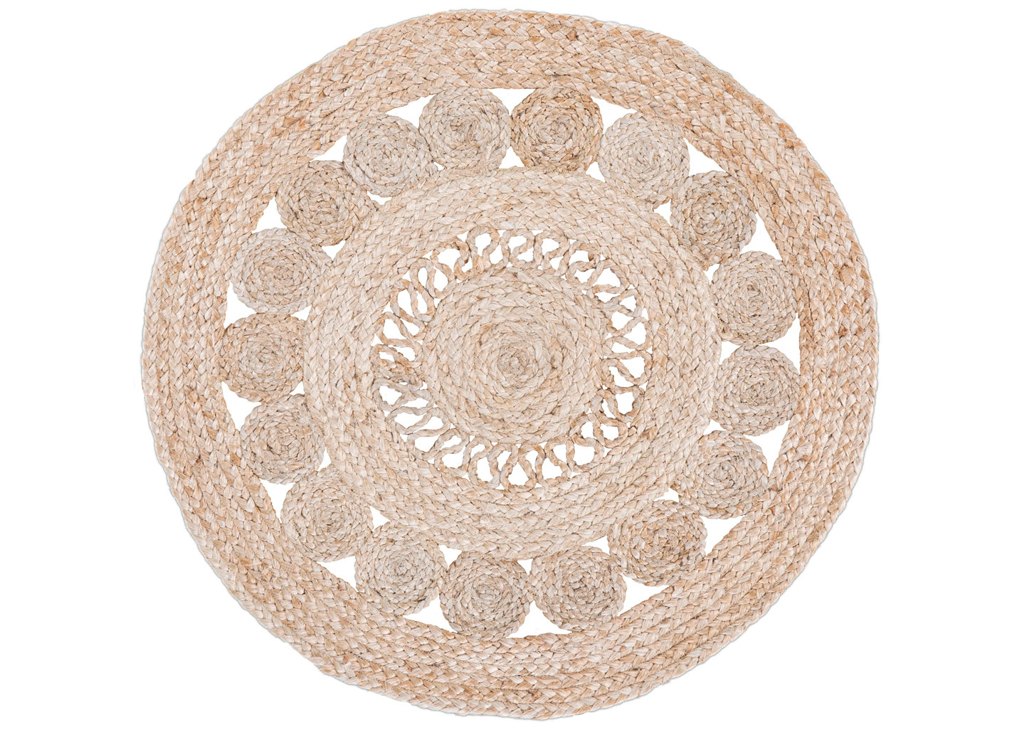 Boho Teppich, handgeflochten