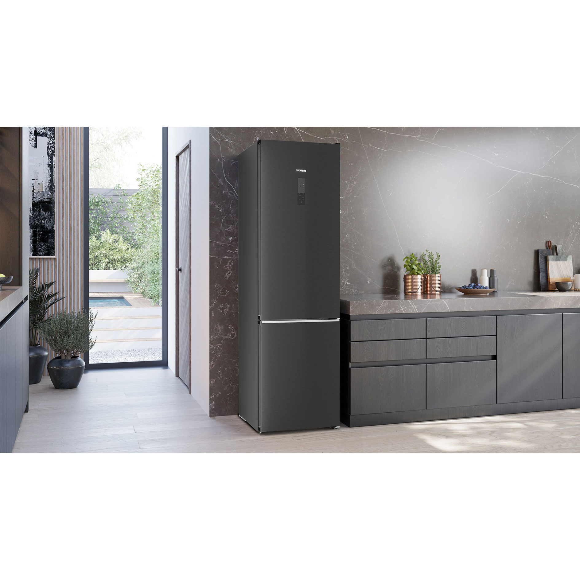 SIEMENS Kühl-Gefrierkombination KG39NAXCF - blacksteel - C