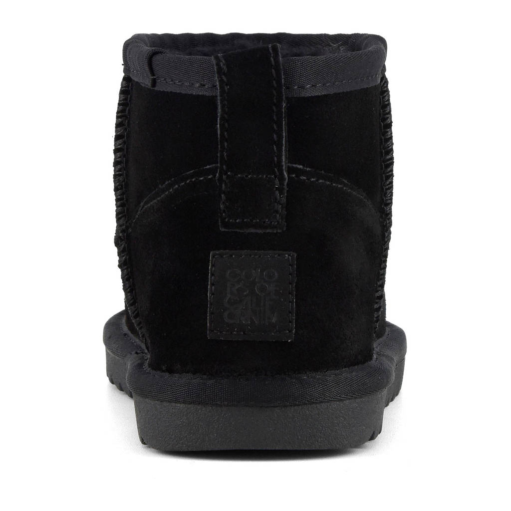 Colors of California gevoerde suède enkelboots zwart