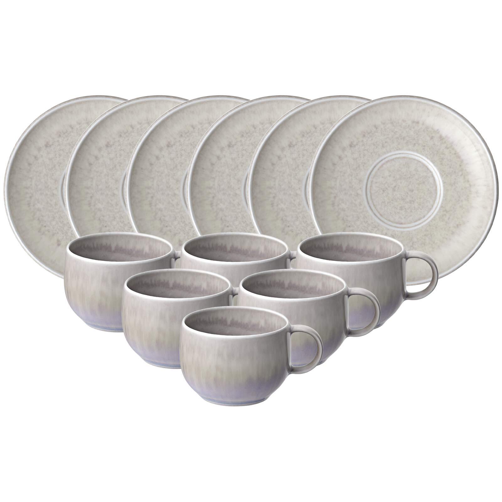 like. by Villeroy & Boch Espressotassen mit Untertassen Perlemor Sand 60 ml 6er Set