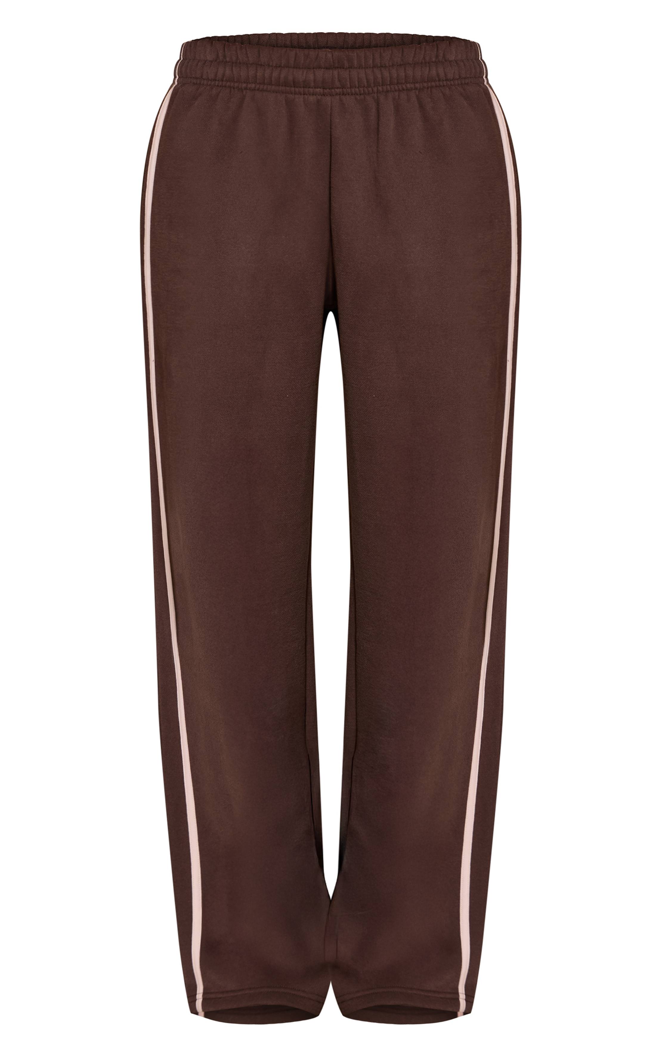 Chocolat Pantalon De Jogging Large À Bandes Contrastées