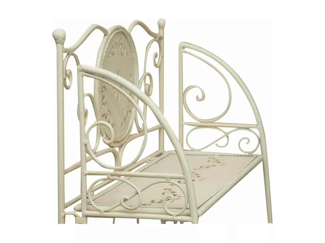 BISCOTTINI Étagères - Fer forgé finition blanc antique - Polyvalentes - Rangement - Jardin - Salon - Cuisine - Salle à manger - Chambre - Armoire - 48x27x113 cm