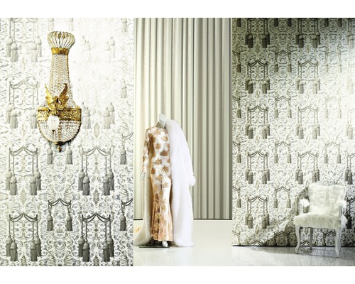 Vliesbehang 52525 Glööckler Imperial strepen zilver