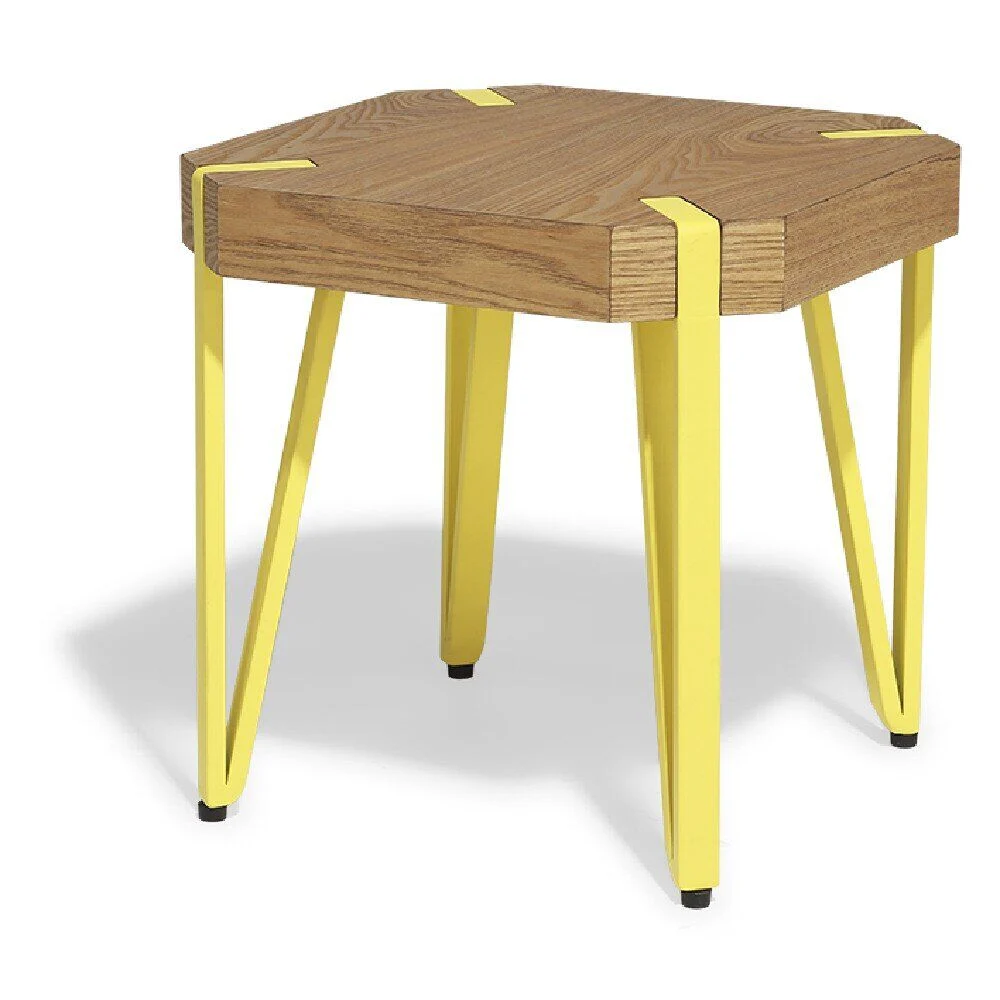 Bout de canapé Orna naturel et jaune