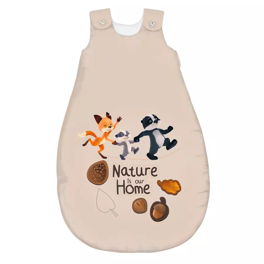 bebella vital Ganzjahresschlafsack Mama Fuchs & Papa Dachs Naturell