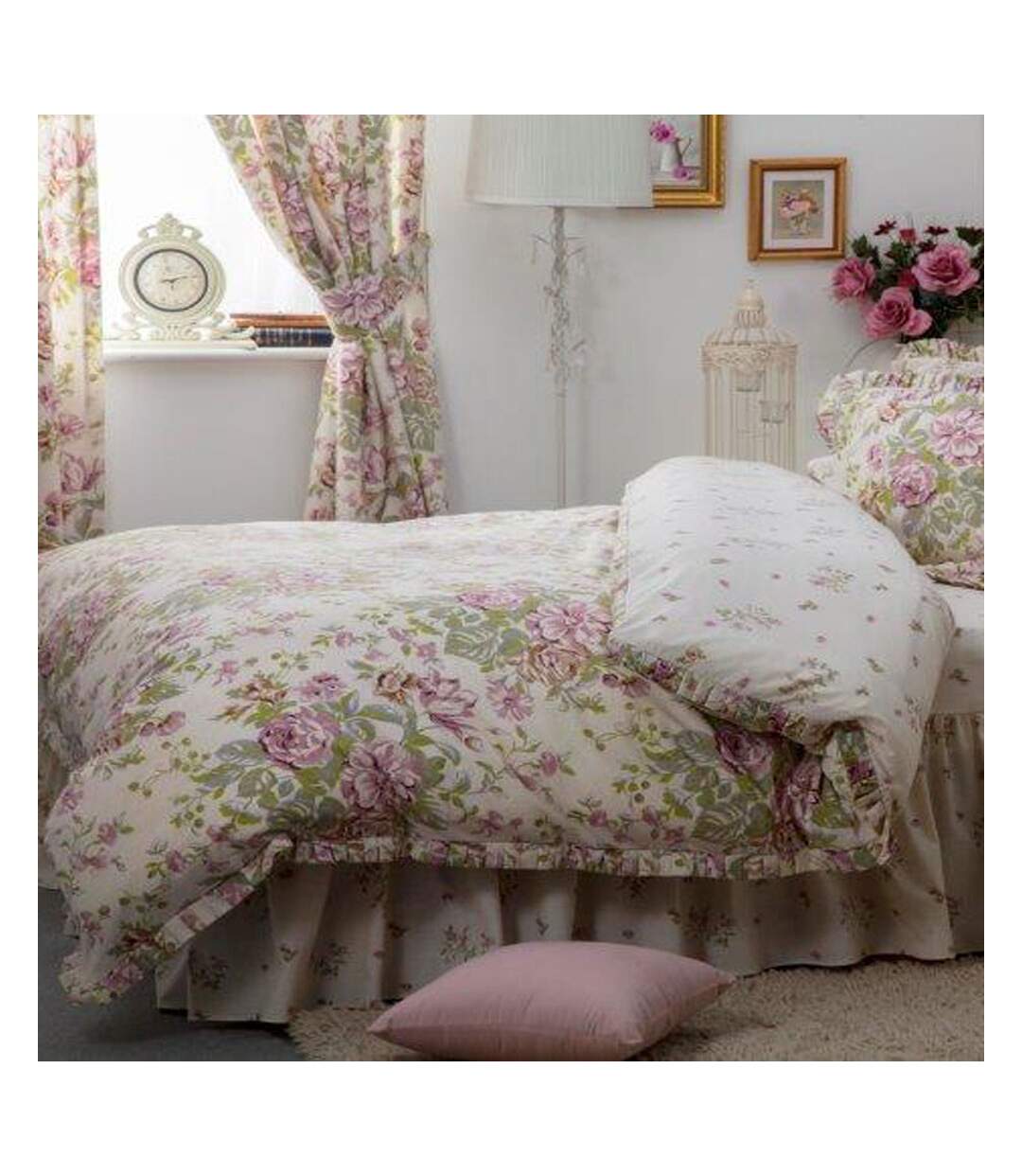 Belledorm - Housse de couette (Blanc cassé / Rose / Vert) - UTBM274