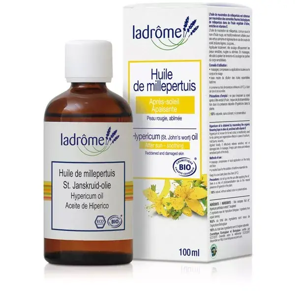 Óleo vegetal macerado com erva-de-são-joão orgânico Ladrome 100ml