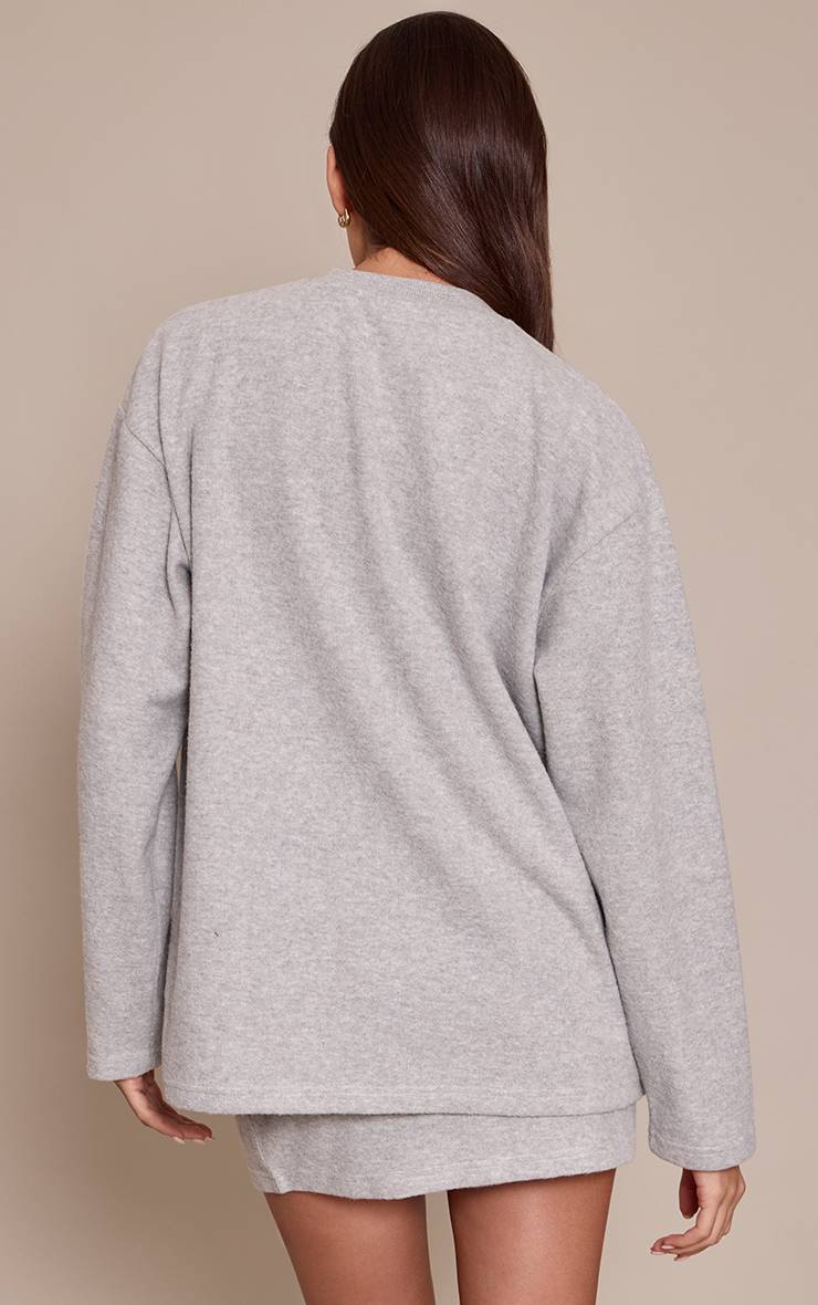 Gris Mini-jupe Taille Mi-haute Super Douce Ensemble Coordonné
