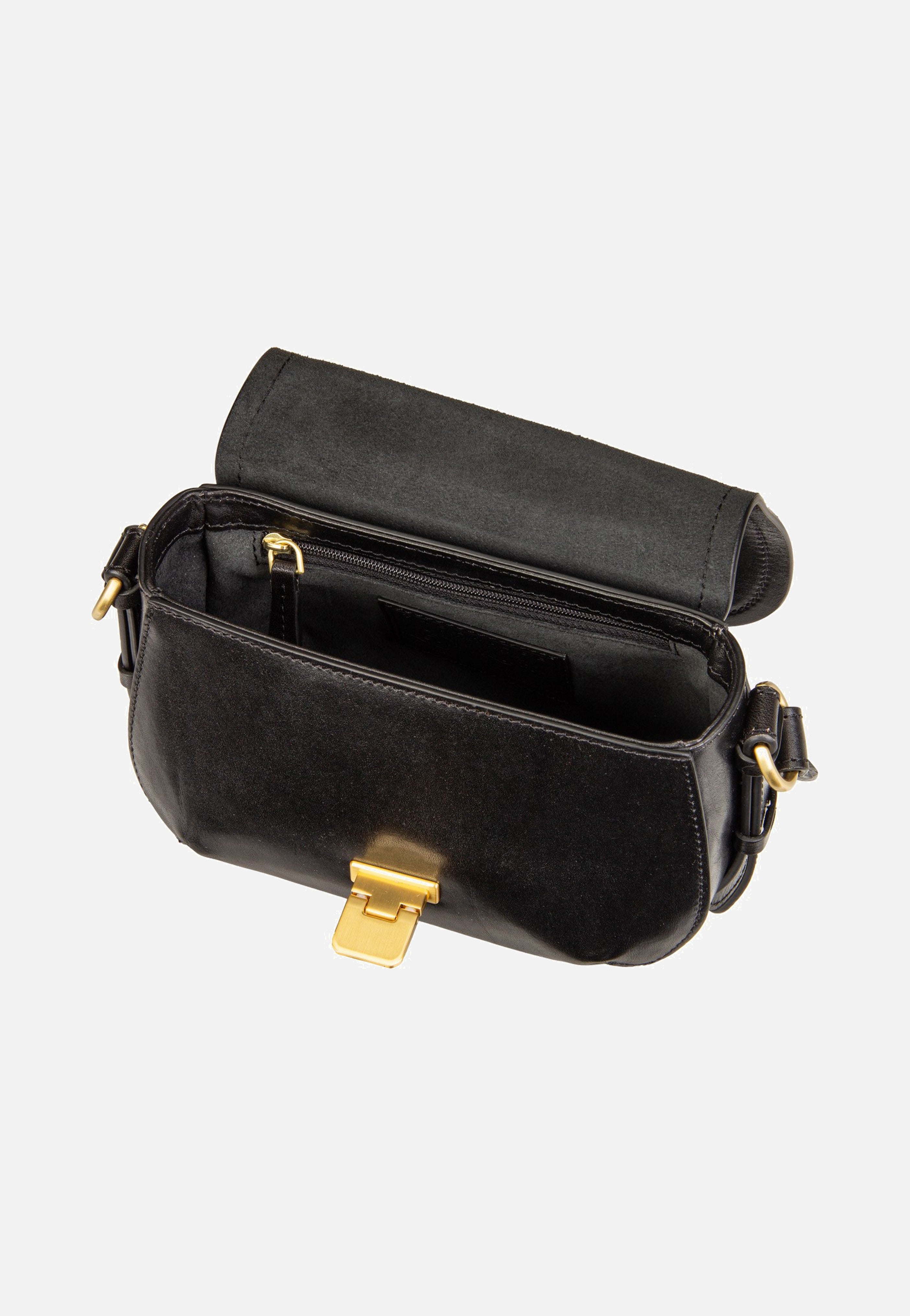 Federica Crossbody Nero/Oro - Saddle Bag