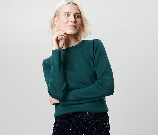 Strickpullover, petrol