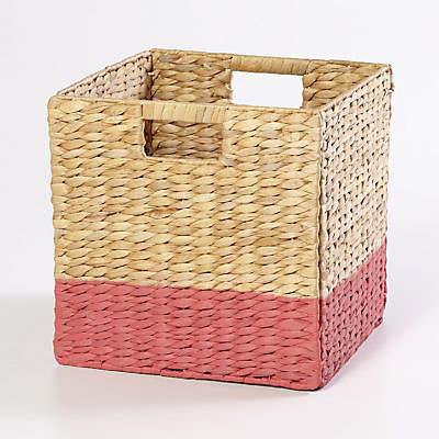 Boîte de rangement en fibre naturelle Mixxit coloris rose