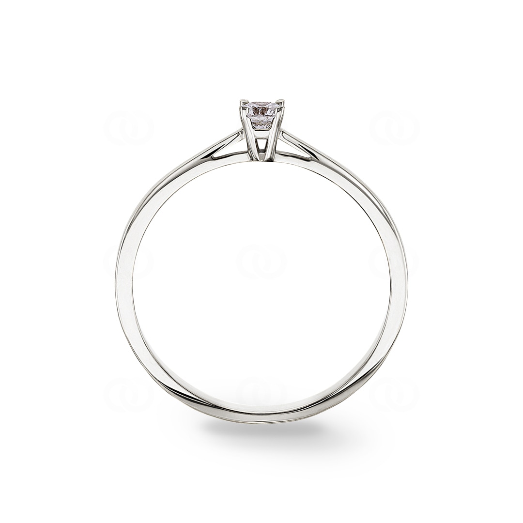 0.10 Karat Diamant Verlobungsring 750/18 K Weissgold in 4-Griff