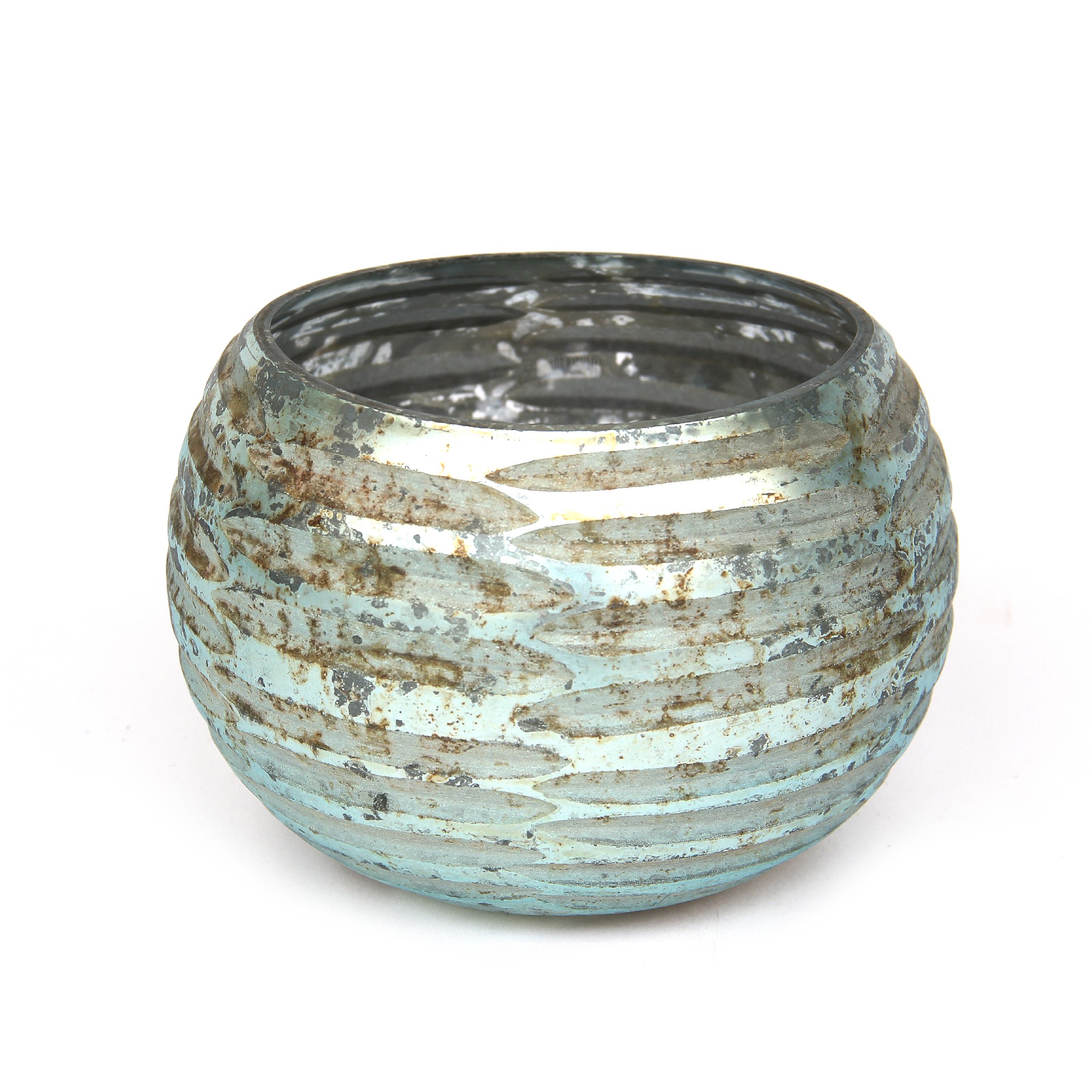 Windlicht 'Barisse', antik silber, Ø 13 cm, H 10 cm von fischer's lagerhaus