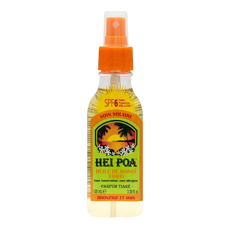 Huile de monoï Tahiti SPF6 parfum tiaré