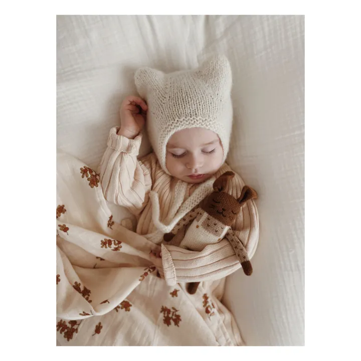 Main Sauvage Doudou Lapin salopette  | Ecru