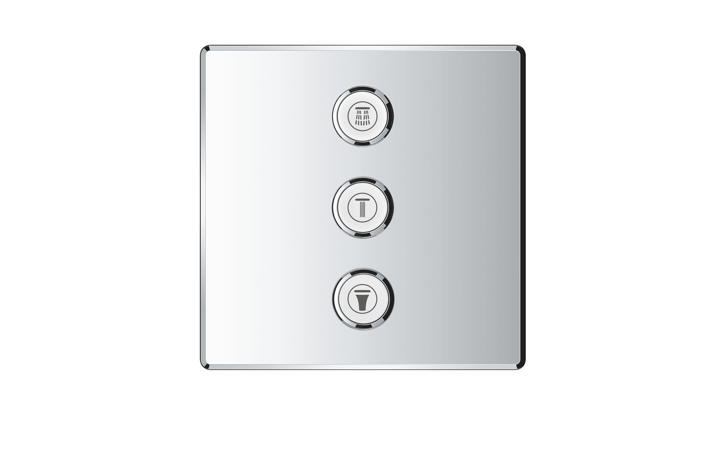 Duscharmatur Grohtherm SmartControl 43 mm, Chrom<br>Mit 3-fach Unterputzventil