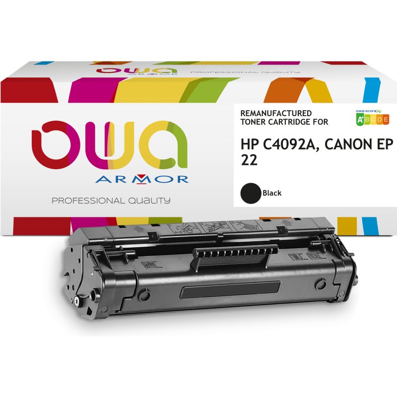 Toner remanufacturé OWA - standard - Noir - pour HP 92A, CANON EP-22