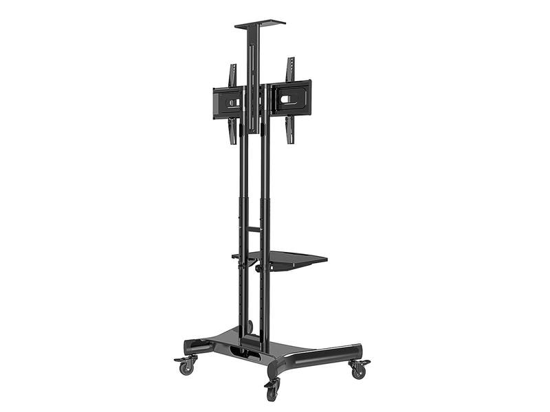 NEOMOUNTS TV-Trolley NM-M1700 Schwarz Mobiler Bodenständer für Flachbildfernseher bis zu 75