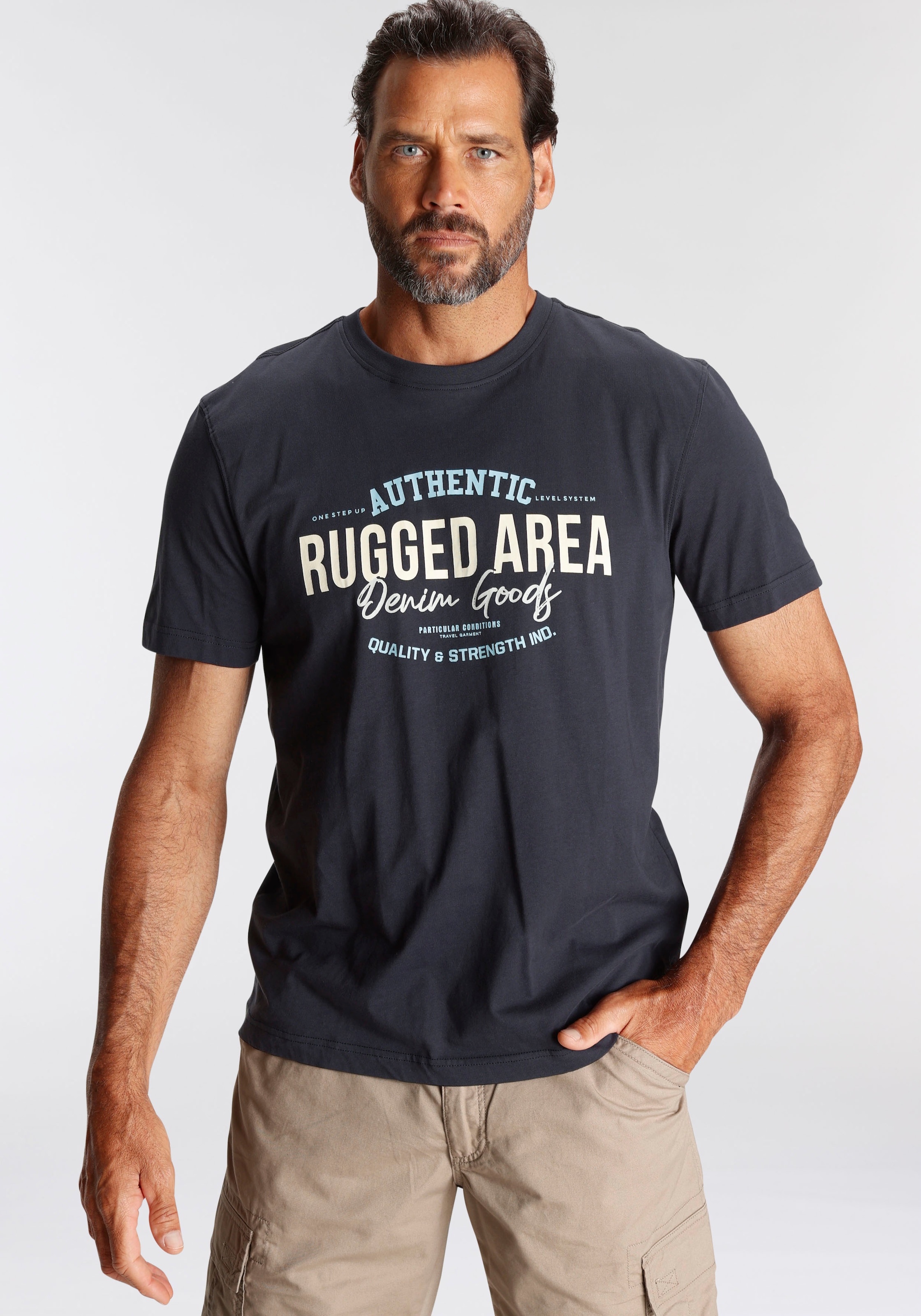 Man's World T-Shirt , Kurzarm,  Regular Fit,  mit Print,  Rundhalsausschnitt