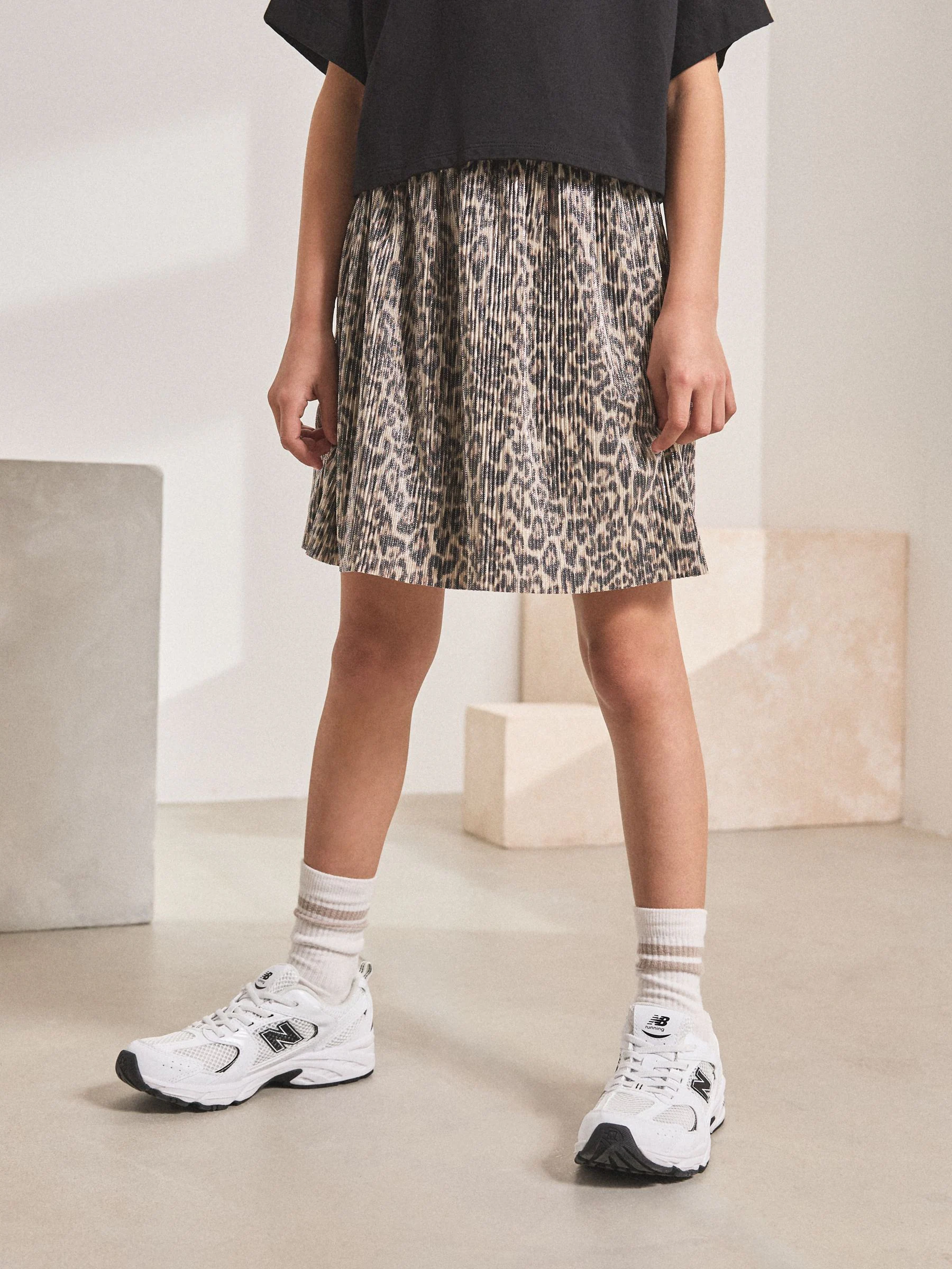 Glinsterende dierenprint - Rok met elastische taille (3-16jr)