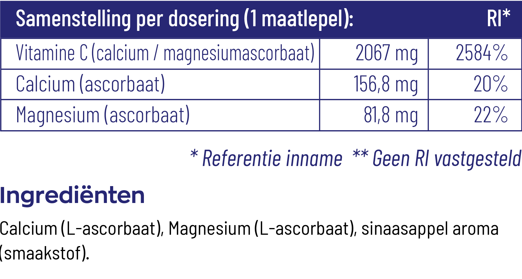 Vitakruid Vitamine C Poeder Calcium- & Magnesiumascorbaat (260 gr)