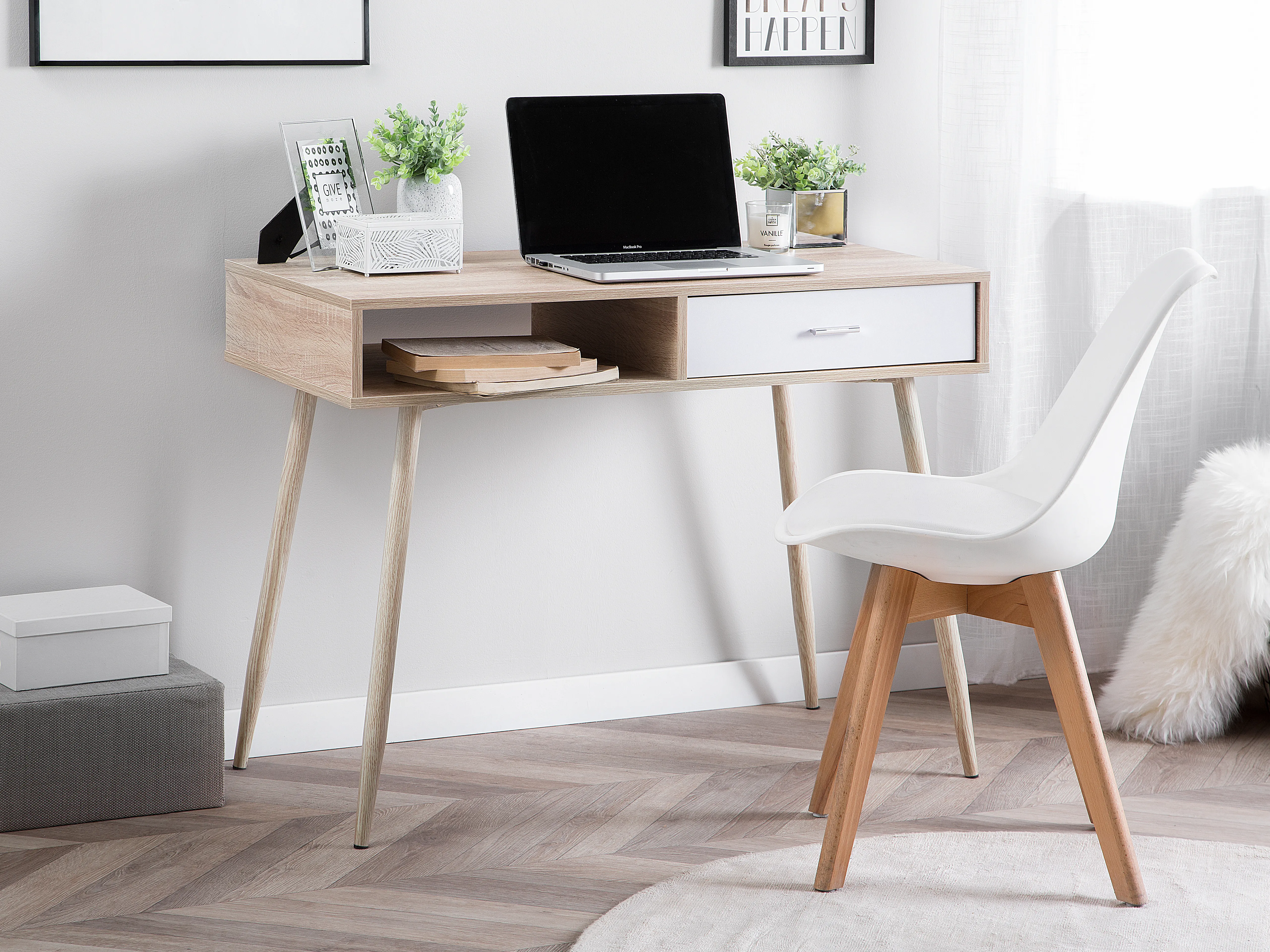 Bureau DEORA Lichtbruin 100 cm 48 cm met lades