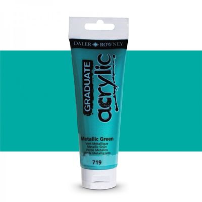 Daler-Rowney Graduate - Peinture acrylique - vert métallique - 120 ml