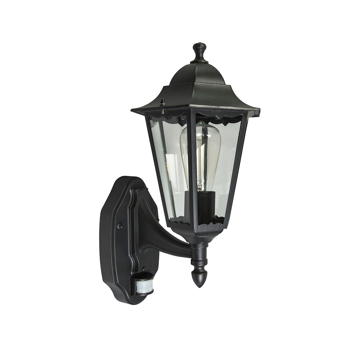 Buiten wandlantaarn zwart met bewegingssensor IP44 - New Orleans Up