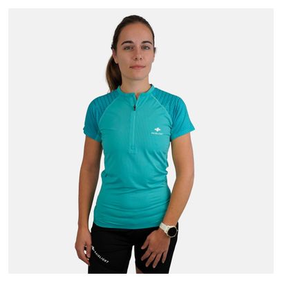 Maillot Manches Courtes Raidlight 1/2 Zip R-Light Femme Menthe Verte