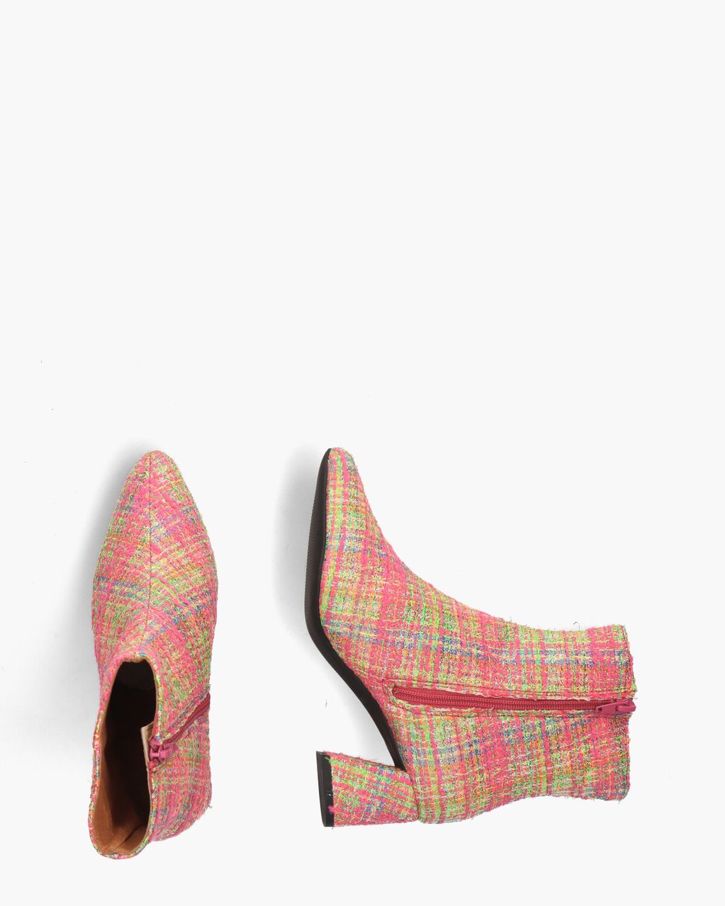 DWRS Label Lugano Tweed Multicolor Dames Enkelboots