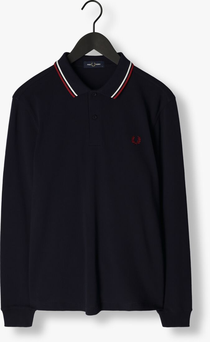 FRED PERRY donkerblauwe fred perry polo twin tipped fred perry shirt long sleeve