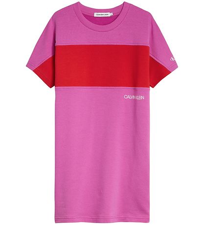Calvin Klein Kjole - Colour Block - Lucky Pink/Red