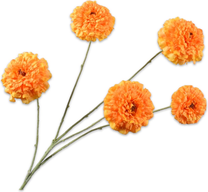 Silk-Ka kunstbloem Afrikaantje licht oranje 91 cm