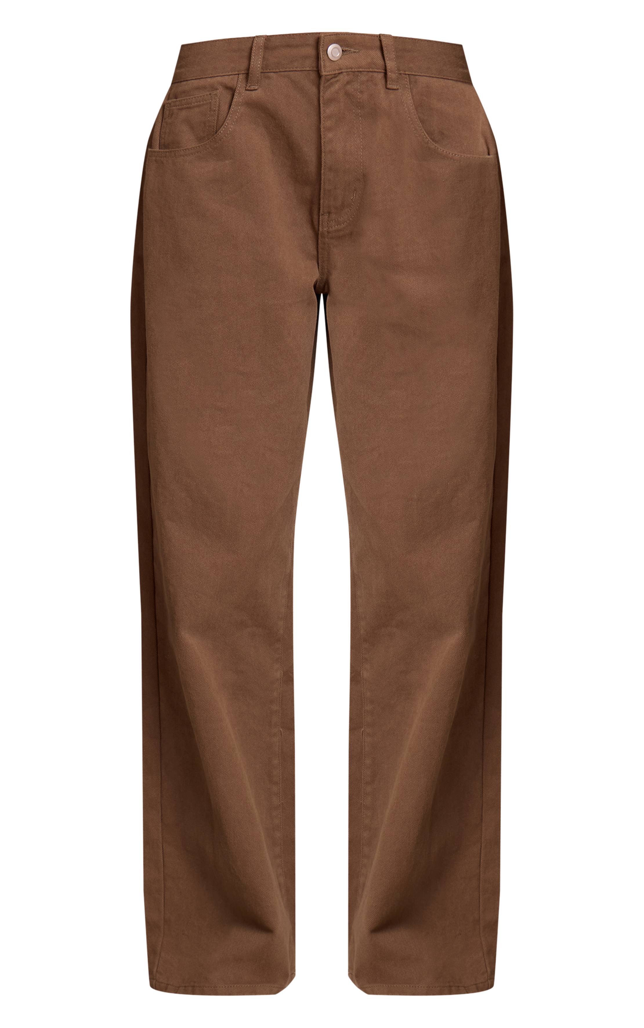 Vert Olive Jean Large Taille Mi-haute Coupe Décontractée