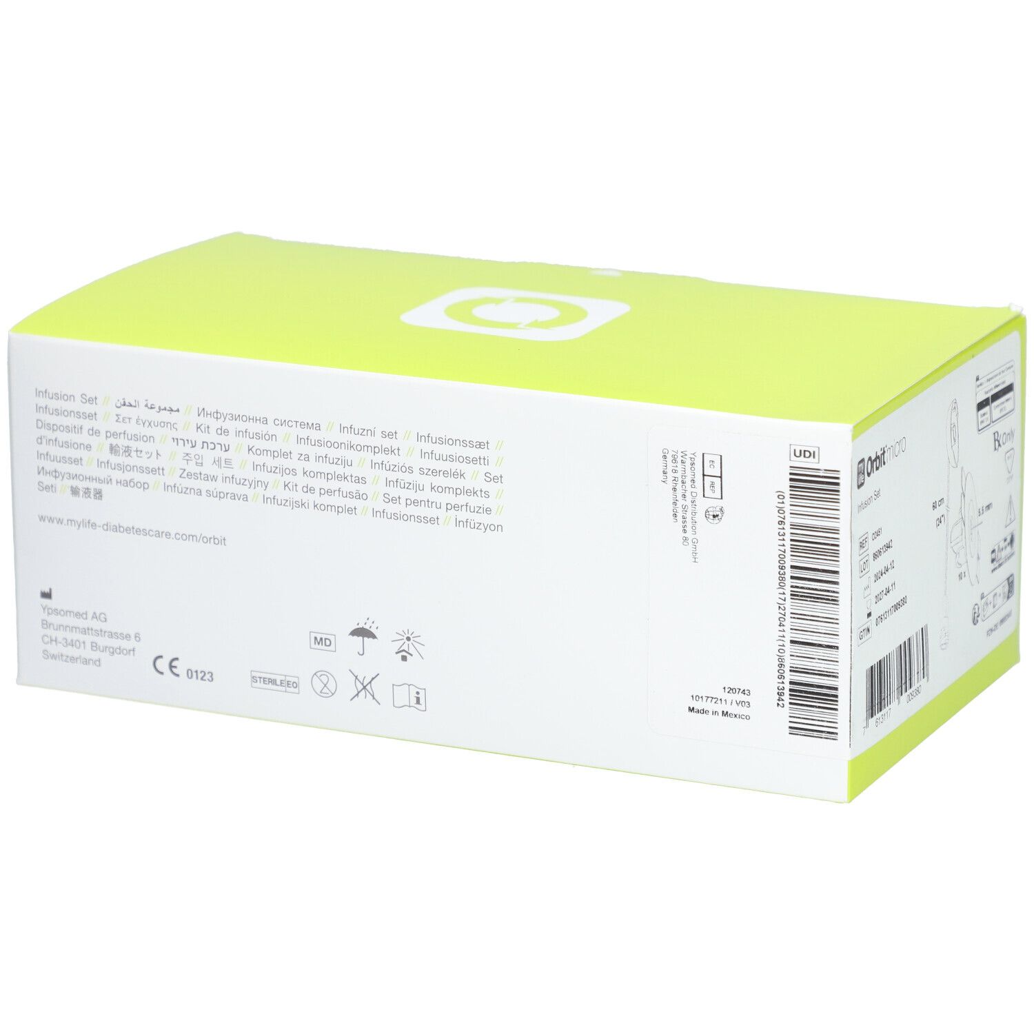 Ypsomed mylife Orbit micro Infusionsset Stahlkanüle