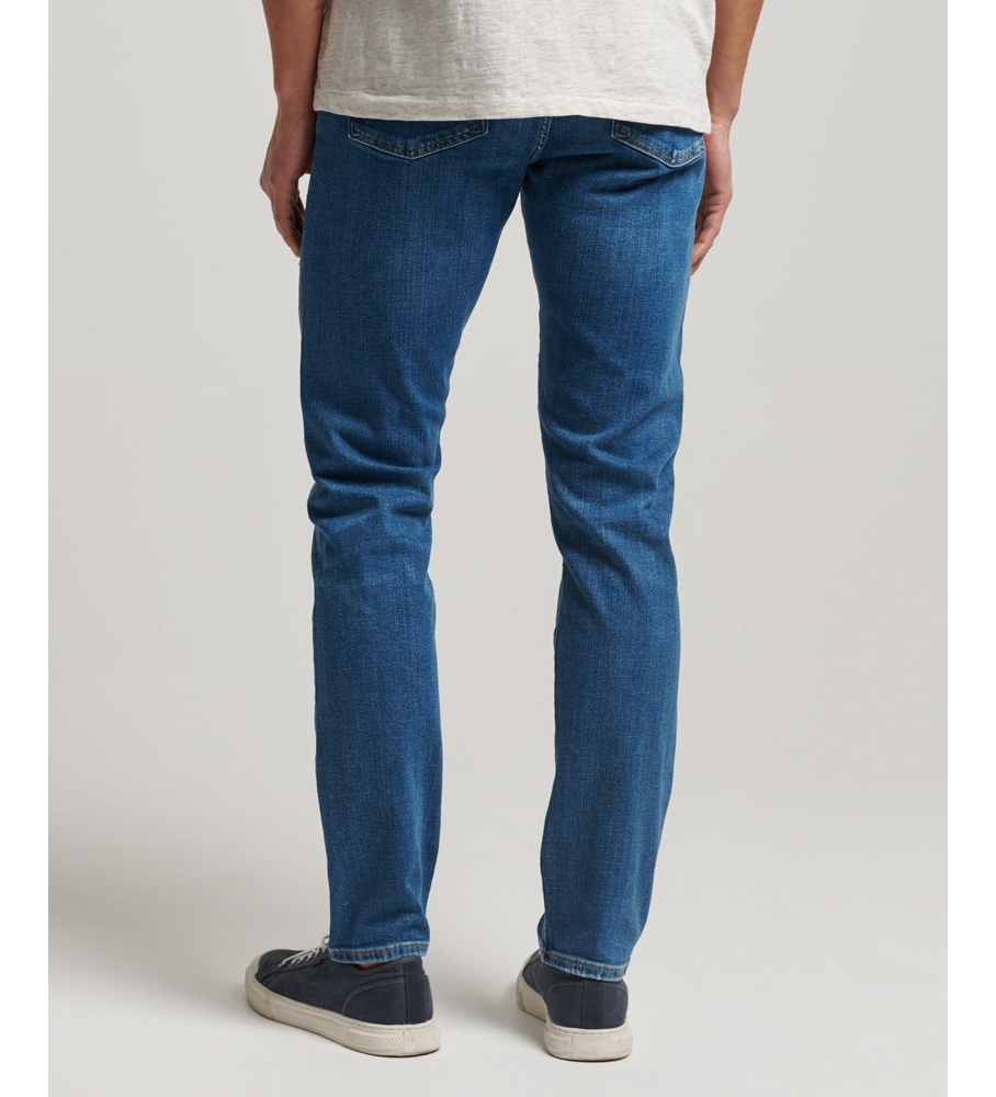 Calça jeans Superdry Slim Fit de algodão orgânico azul